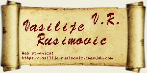 Vasilije Rusimović vizit kartica